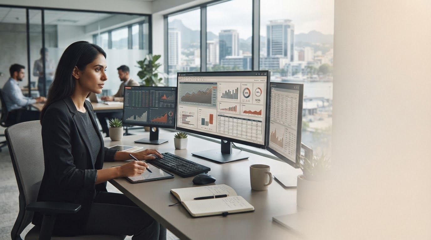 Legajónura: visualización de flujos de datos y curvas predictivas en un panel con fondo oscuro